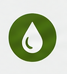 Grüne Ikone mit einem Wassertropfen-Symbol.