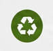 Grünes Recycling-Symbol mit drei Pfeilen in einem Kreis.